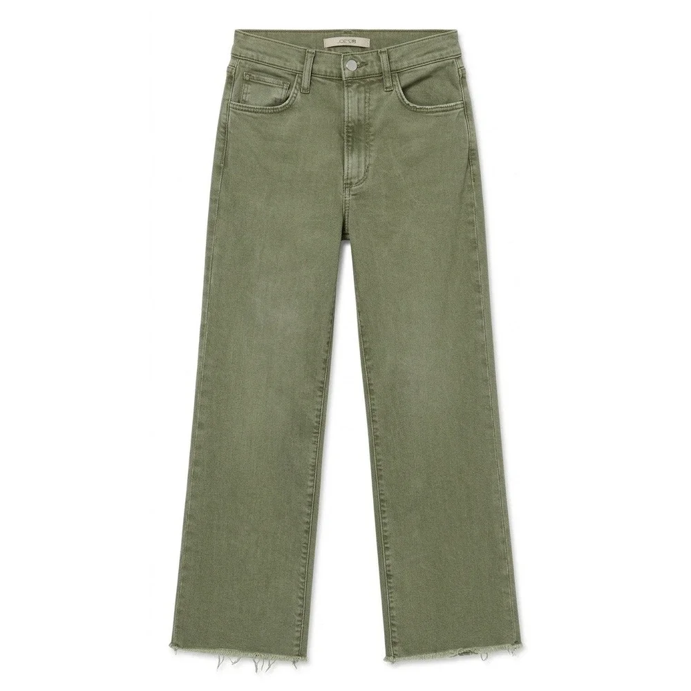Joe's Jeans The Blake High Rise Wide Leg Crop Jeans Burnt Olive Green Size 26 - Picture 1 of 11